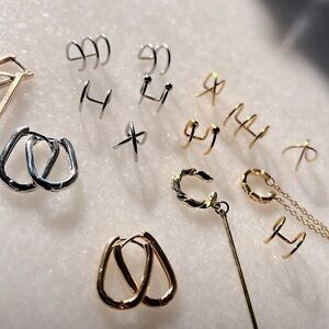18 Piece Dainty earring ear cuff bundle
